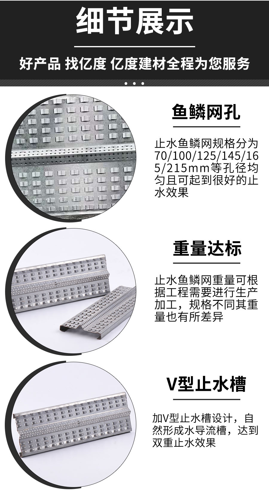 后浇带专用建筑止水鱼鳞网